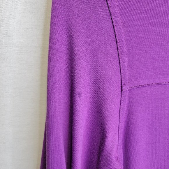 Soft Surroundings Women's PXS Popover Shirt Top Purple Roll Tab Sleeve - Picture 6 of 7